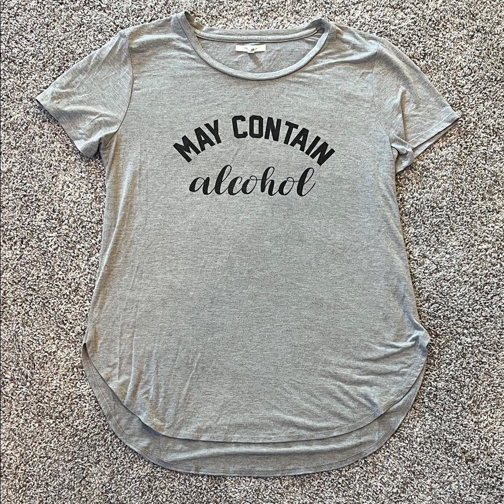 Gray Graphic T-Shirt with Black Text